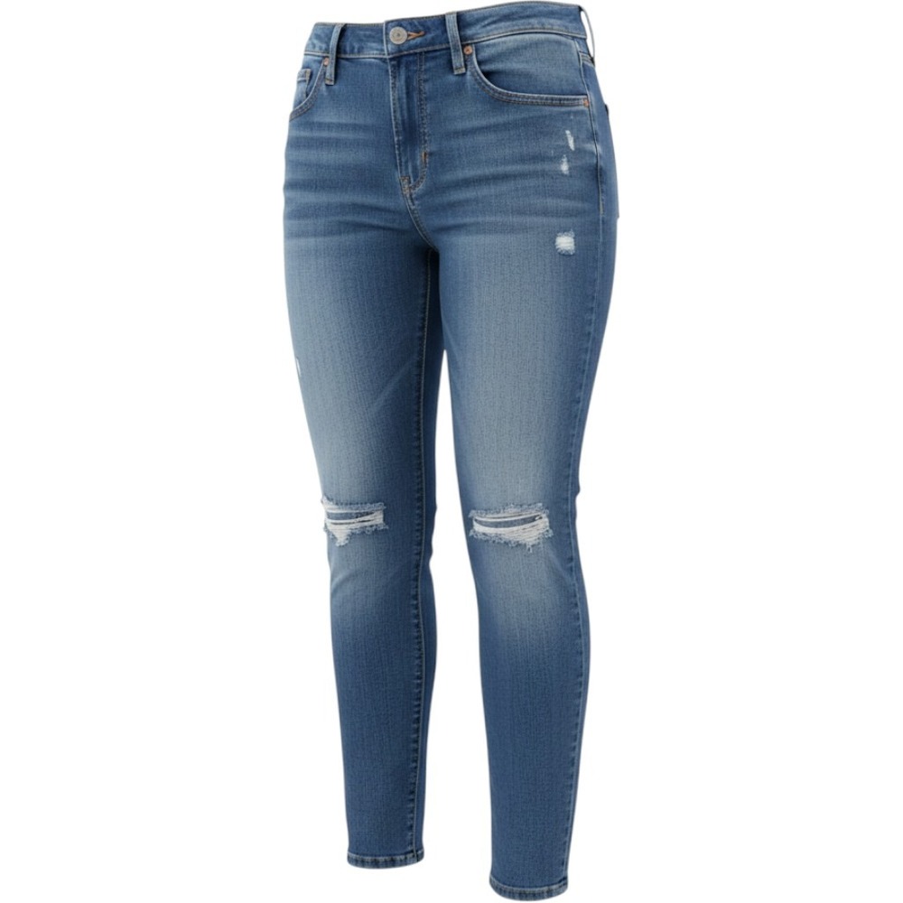Levi's Boyfriend Jeans Women 28 Blue Excellent Distressed Mid Rise Tapered 19887